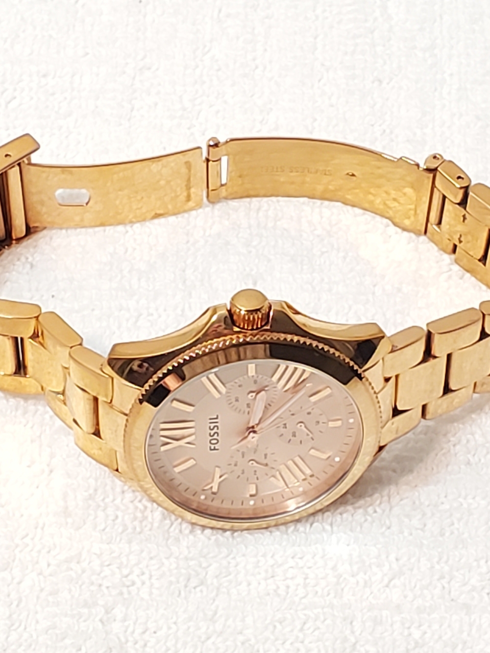 Fossil Cecile Women's Rose Gold Tone Day Date Quartz Watch Roman Numerals - Picture 4 of 10